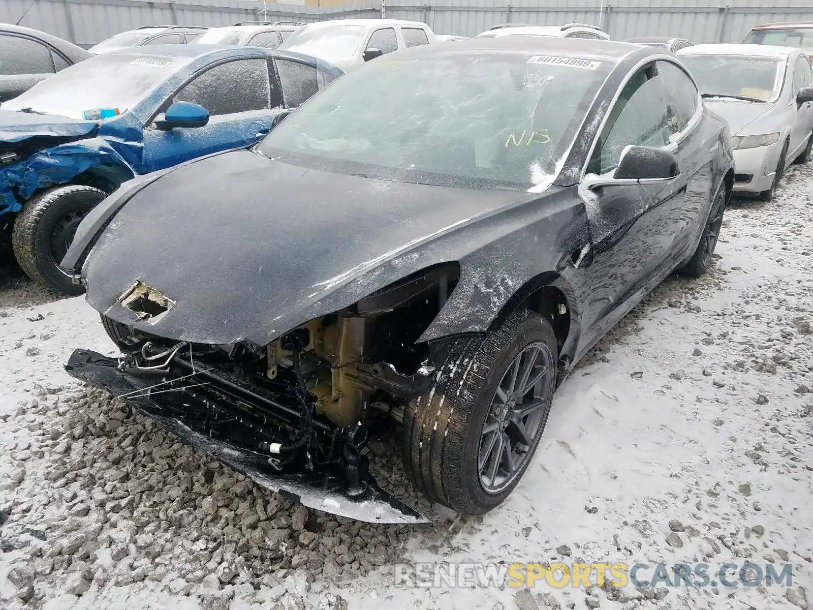 2 Photograph of a damaged car 5YJ3E1EA2KF322195 TESLA MODEL 3 2019