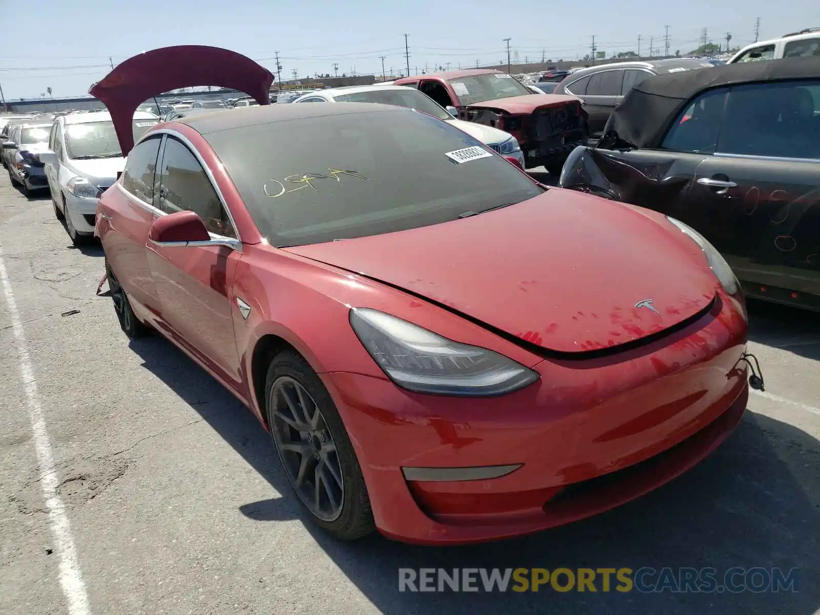 1 Photograph of a damaged car 5YJ3E1EA2KF324335 TESLA MODEL 3 2019