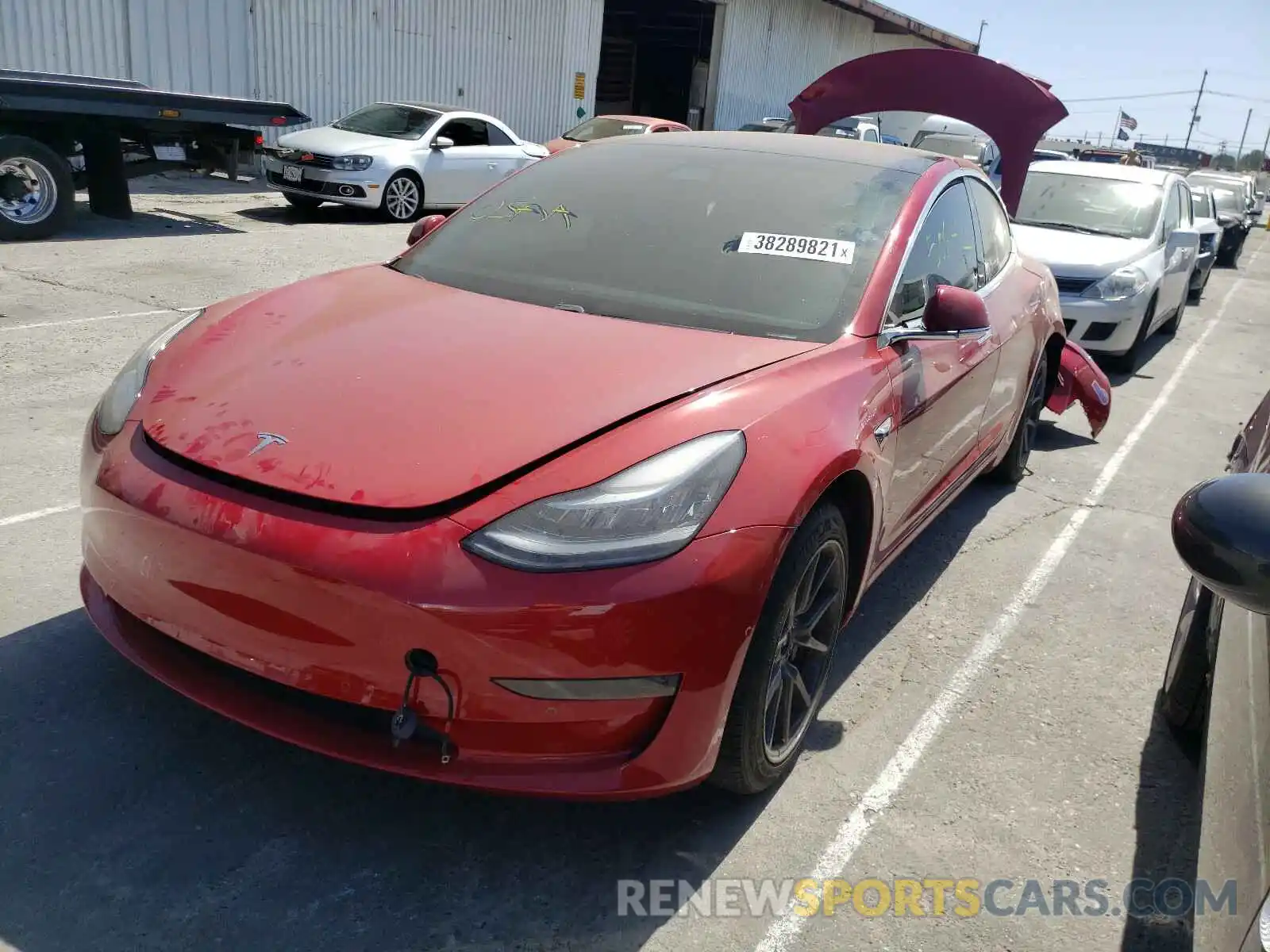 2 Photograph of a damaged car 5YJ3E1EA2KF324335 TESLA MODEL 3 2019