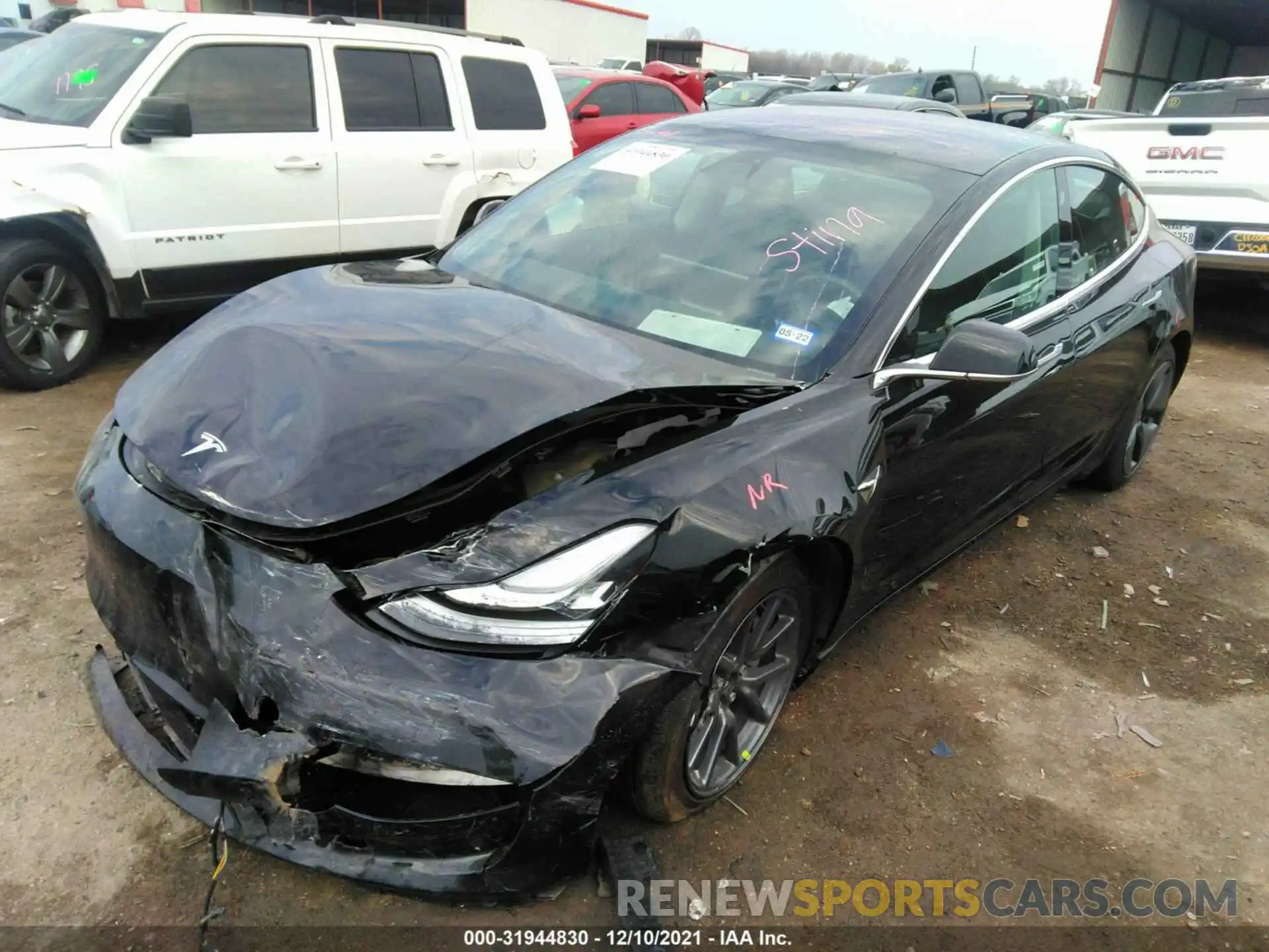 2 Photograph of a damaged car 5YJ3E1EA2KF325260 TESLA MODEL 3 2019