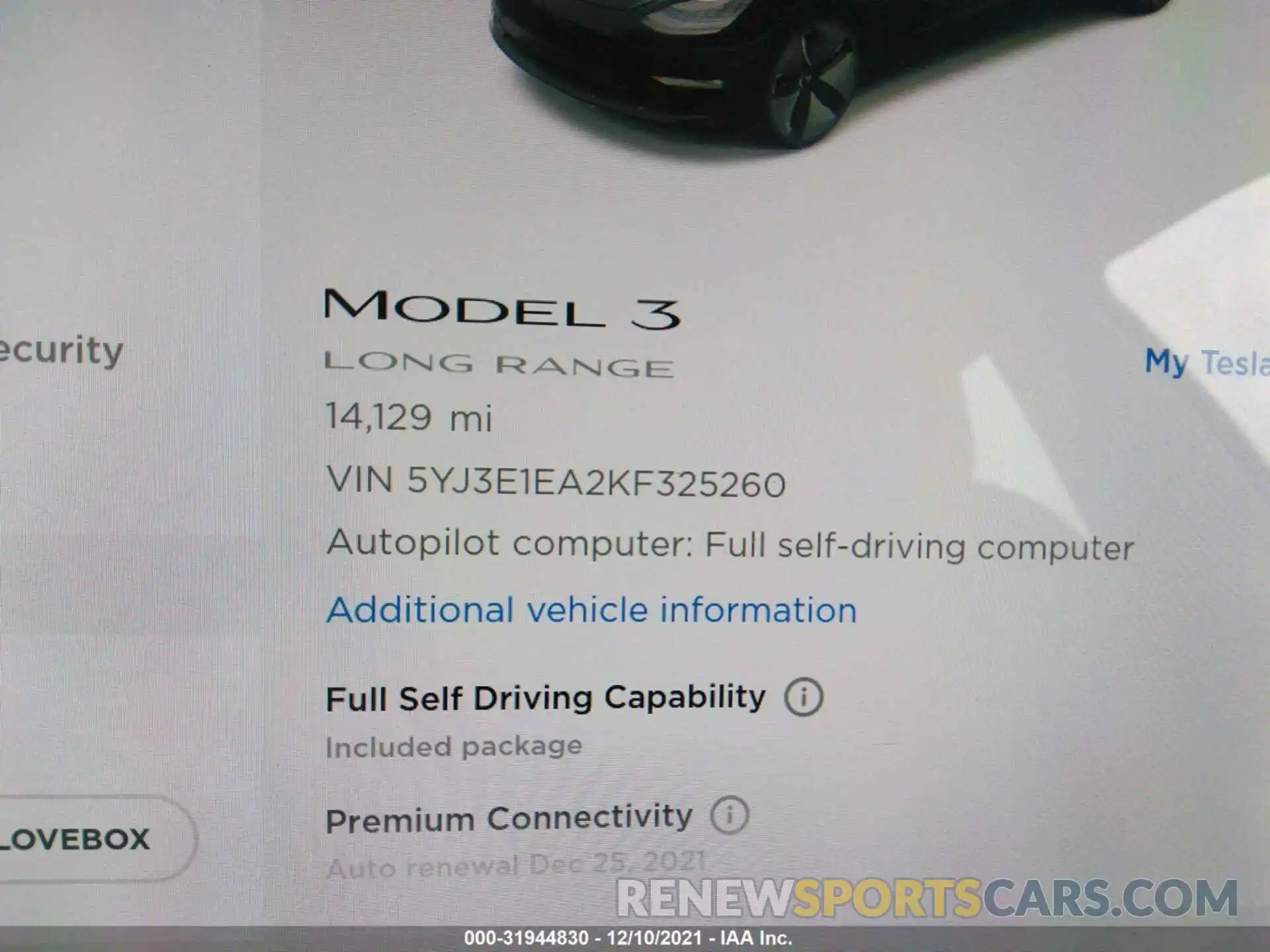 7 Photograph of a damaged car 5YJ3E1EA2KF325260 TESLA MODEL 3 2019