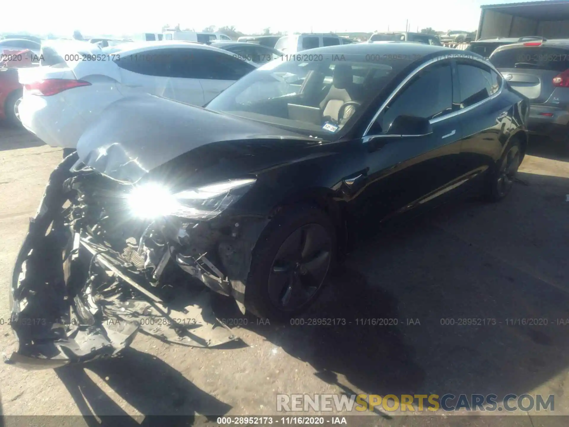 2 Photograph of a damaged car 5YJ3E1EA2KF331513 TESLA MODEL 3 2019