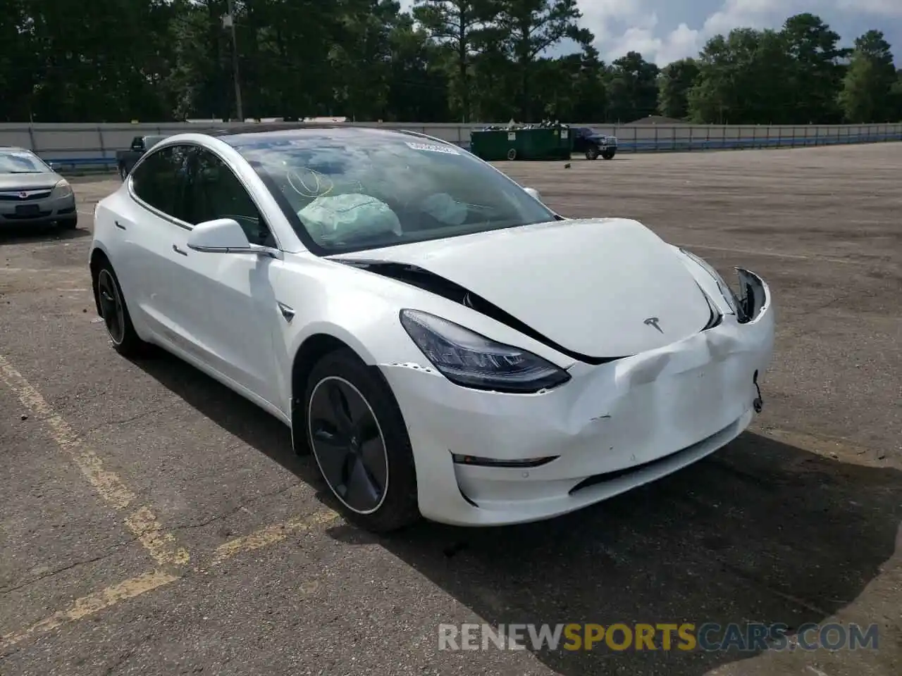 1 Photograph of a damaged car 5YJ3E1EA2KF332550 TESLA MODEL 3 2019