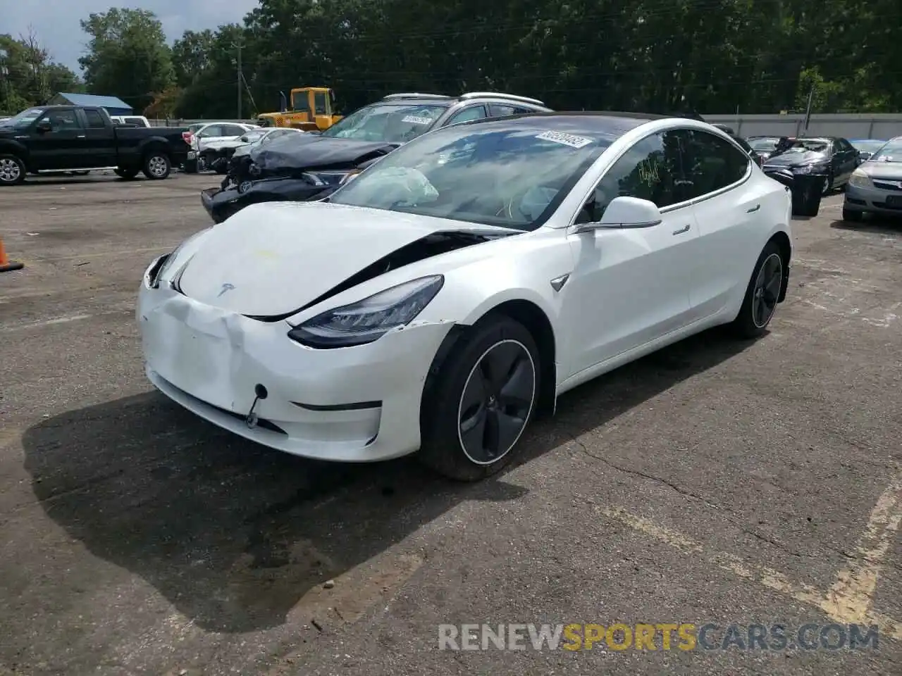 2 Photograph of a damaged car 5YJ3E1EA2KF332550 TESLA MODEL 3 2019