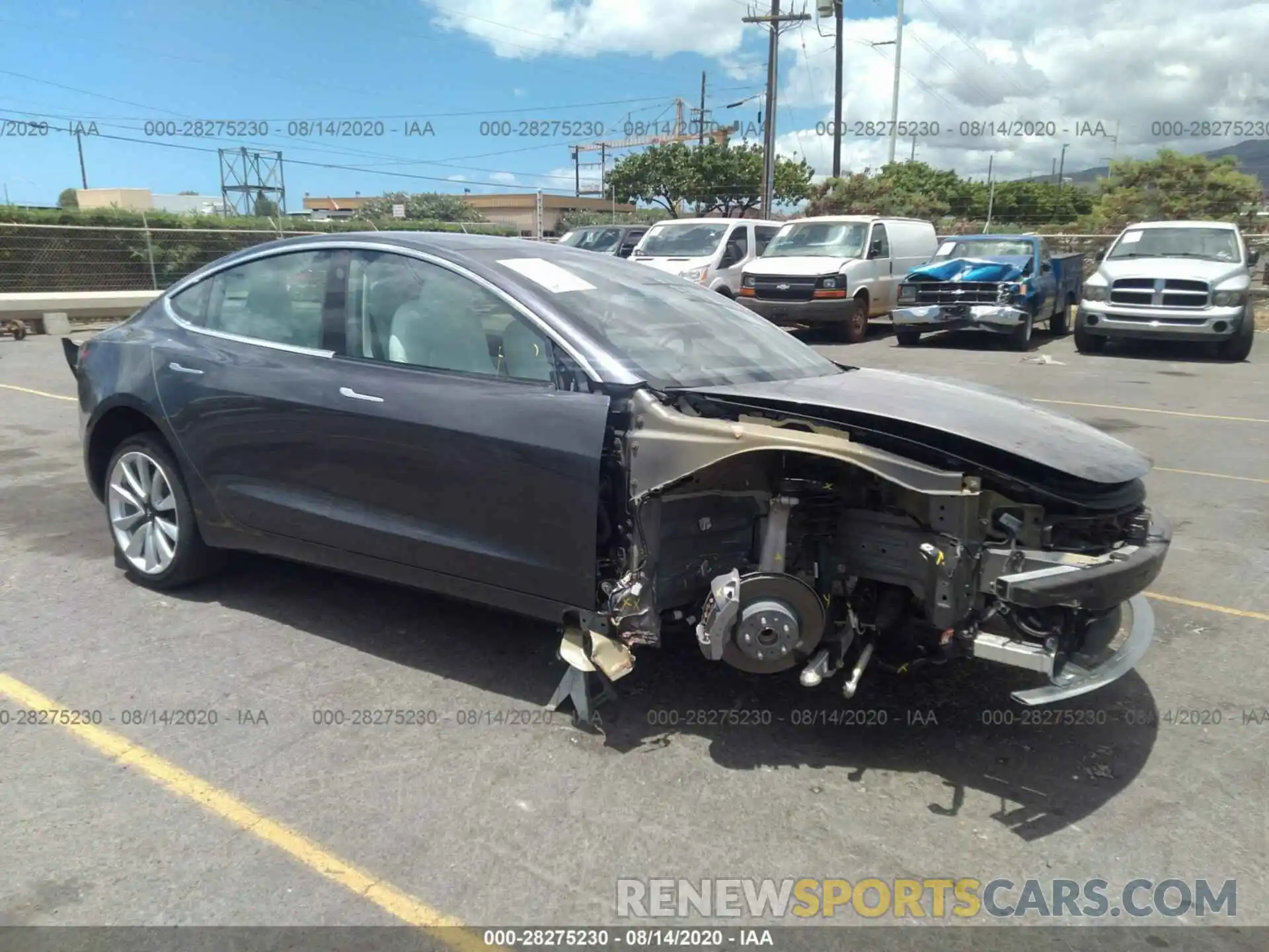 1 Photograph of a damaged car 5YJ3E1EA2KF332645 TESLA MODEL 3 2019