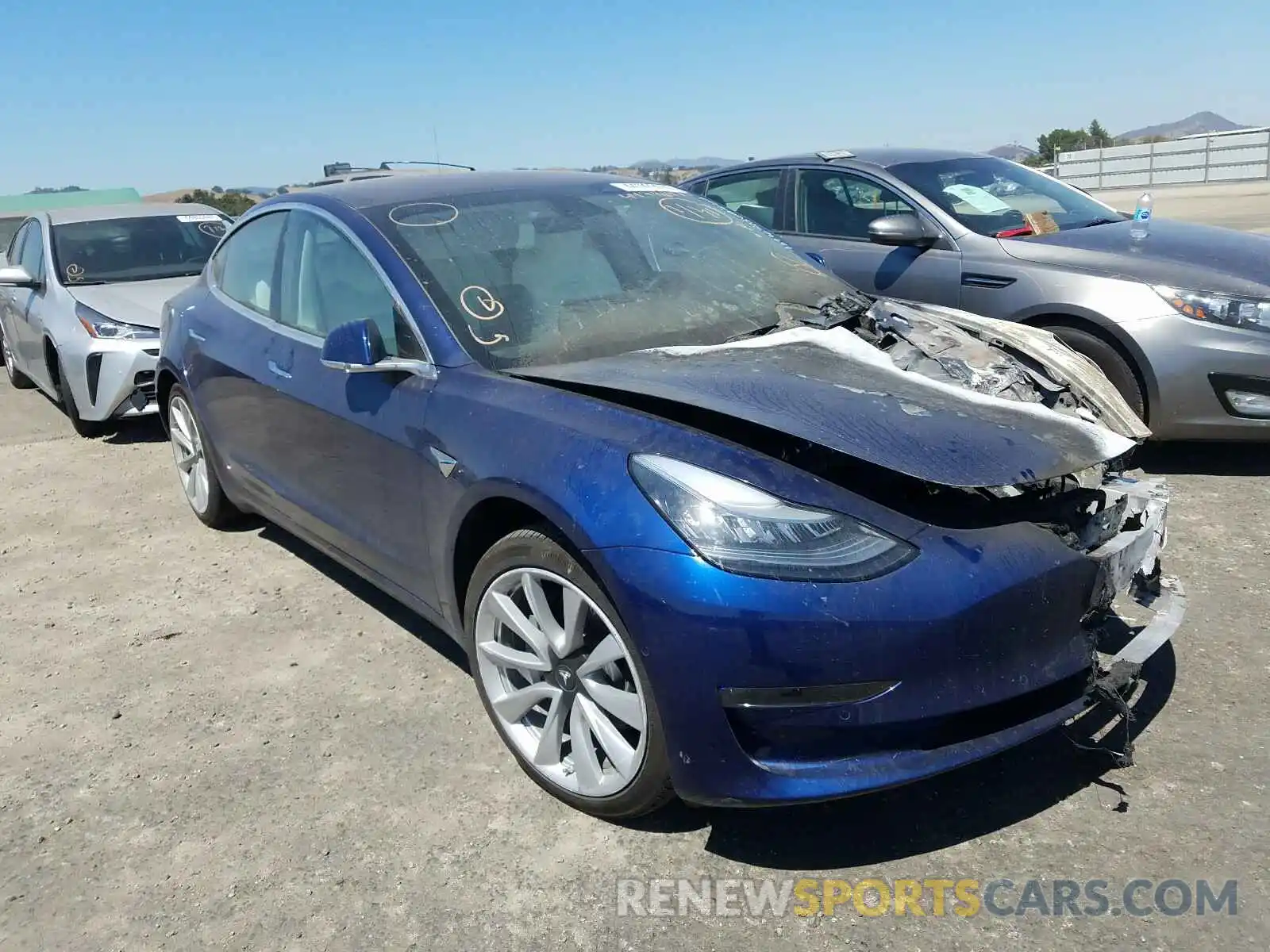 1 Photograph of a damaged car 5YJ3E1EA2KF332838 TESLA MODEL 3 2019