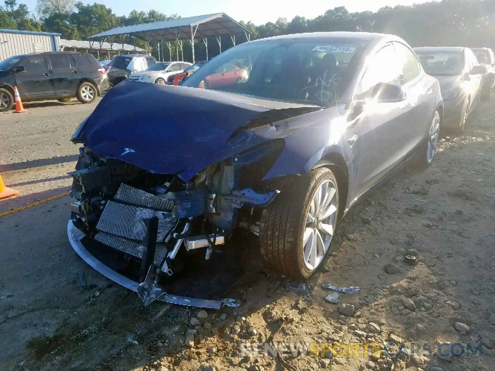 2 Photograph of a damaged car 5YJ3E1EA2KF346092 TESLA MODEL 3 2019