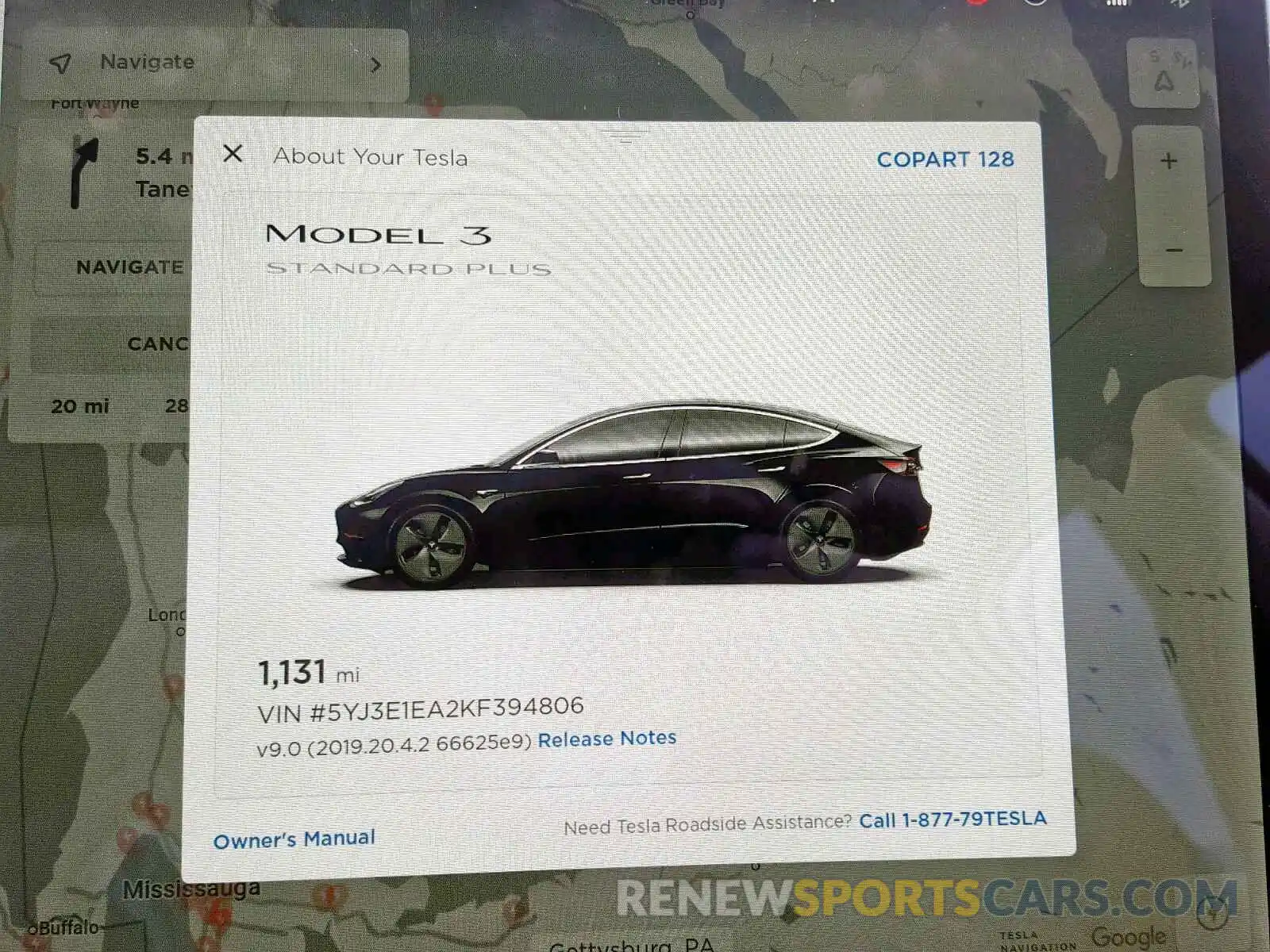 8 Фотография поврежденного автомобиля 5YJ3E1EA2KF394806 TESLA MODEL 3 2019