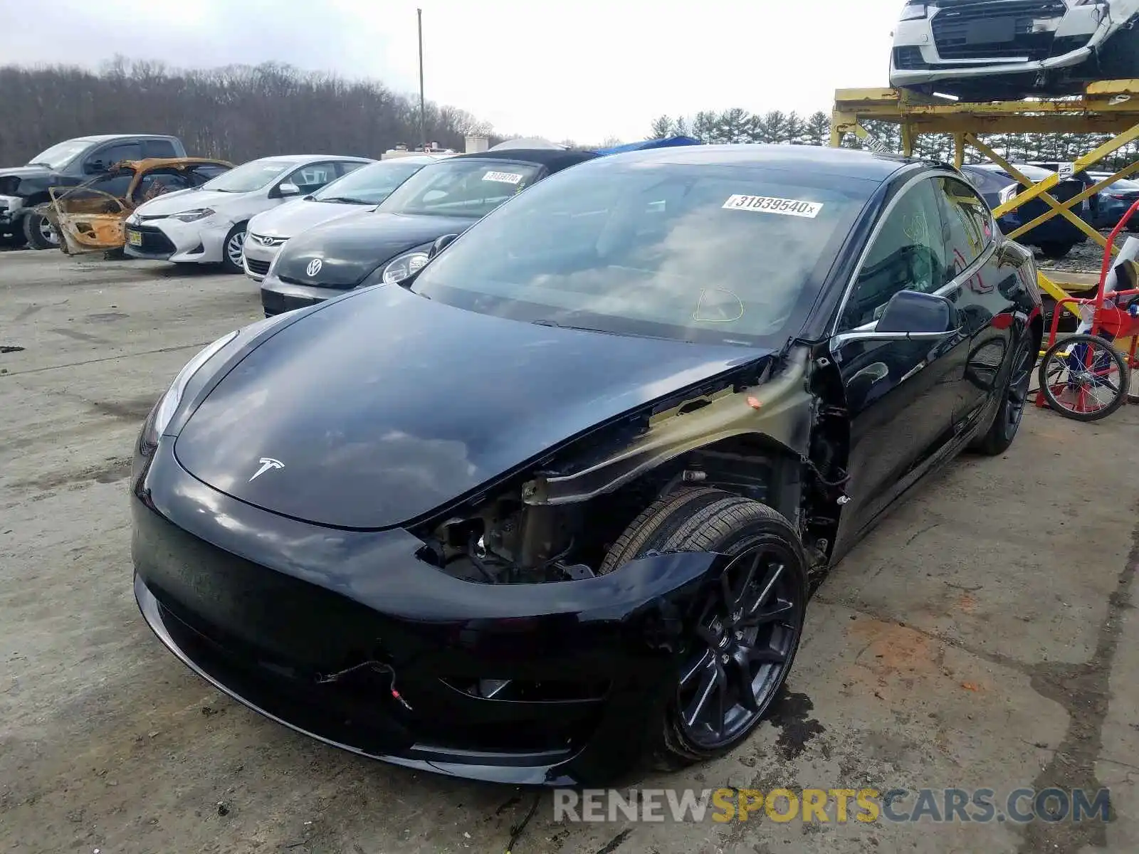 2 Photograph of a damaged car 5YJ3E1EA2KF395339 TESLA MODEL 3 2019