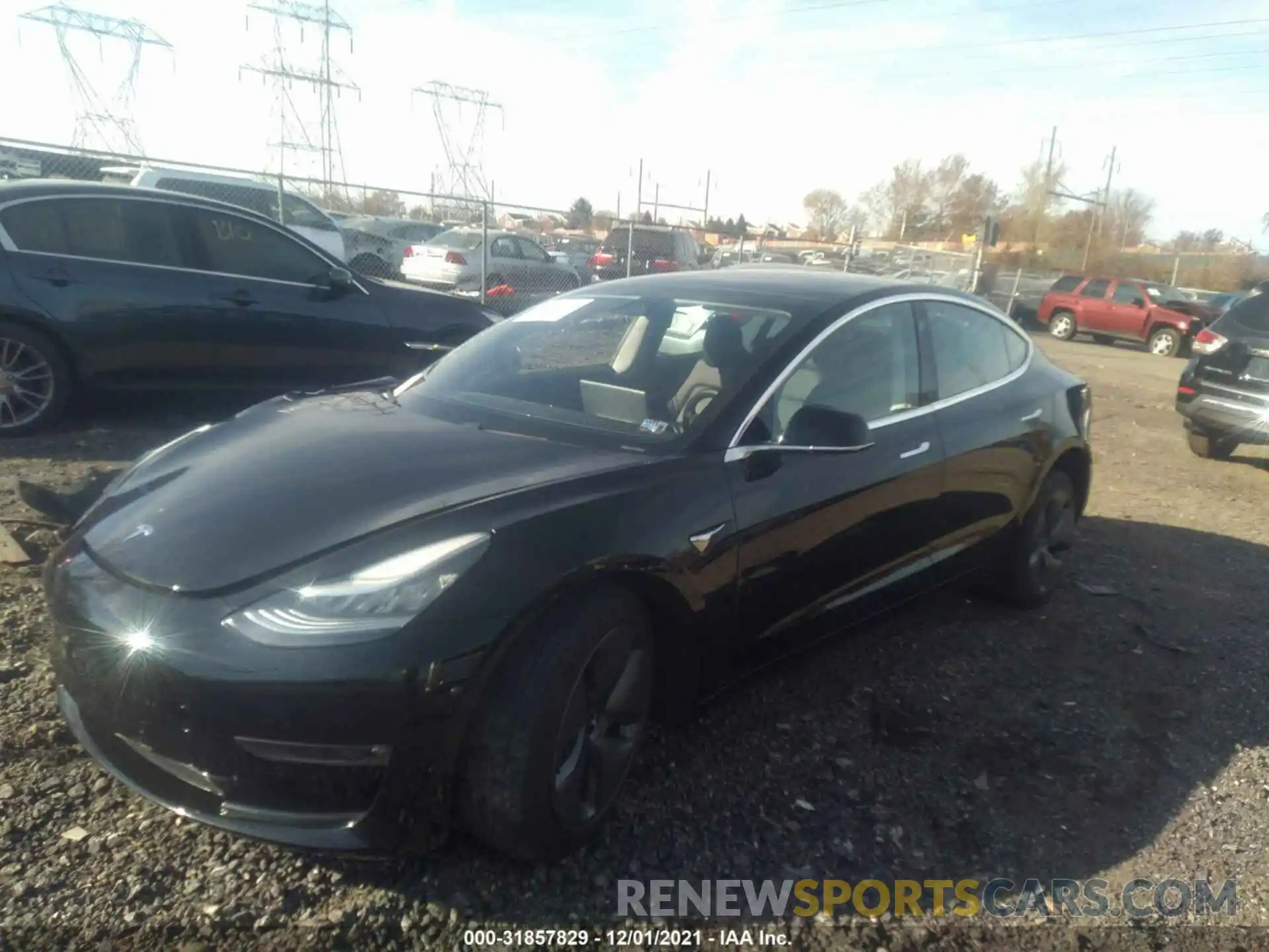 2 Photograph of a damaged car 5YJ3E1EA2KF396054 TESLA MODEL 3 2019