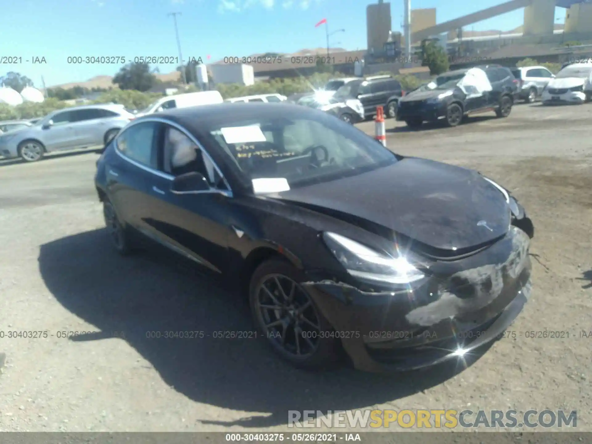 1 Photograph of a damaged car 5YJ3E1EA2KF396135 TESLA MODEL 3 2019