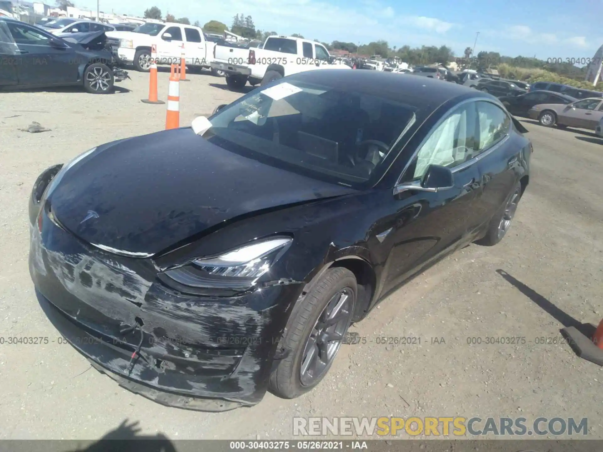 2 Photograph of a damaged car 5YJ3E1EA2KF396135 TESLA MODEL 3 2019