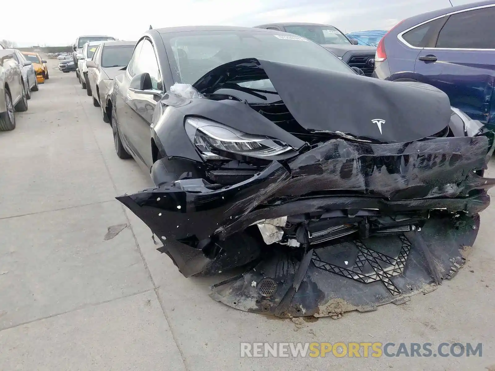 1 Photograph of a damaged car 5YJ3E1EA2KF398936 TESLA MODEL 3 2019