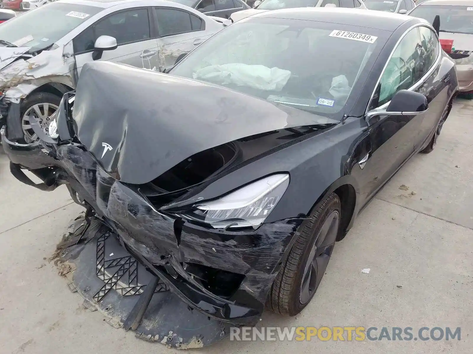 2 Photograph of a damaged car 5YJ3E1EA2KF398936 TESLA MODEL 3 2019