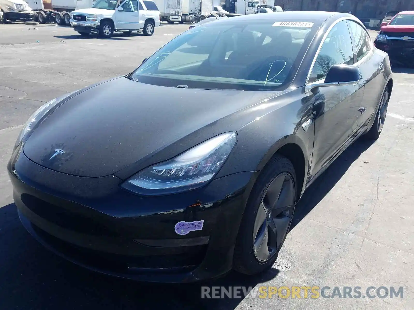 2 Photograph of a damaged car 5YJ3E1EA2KF399648 TESLA MODEL 3 2019