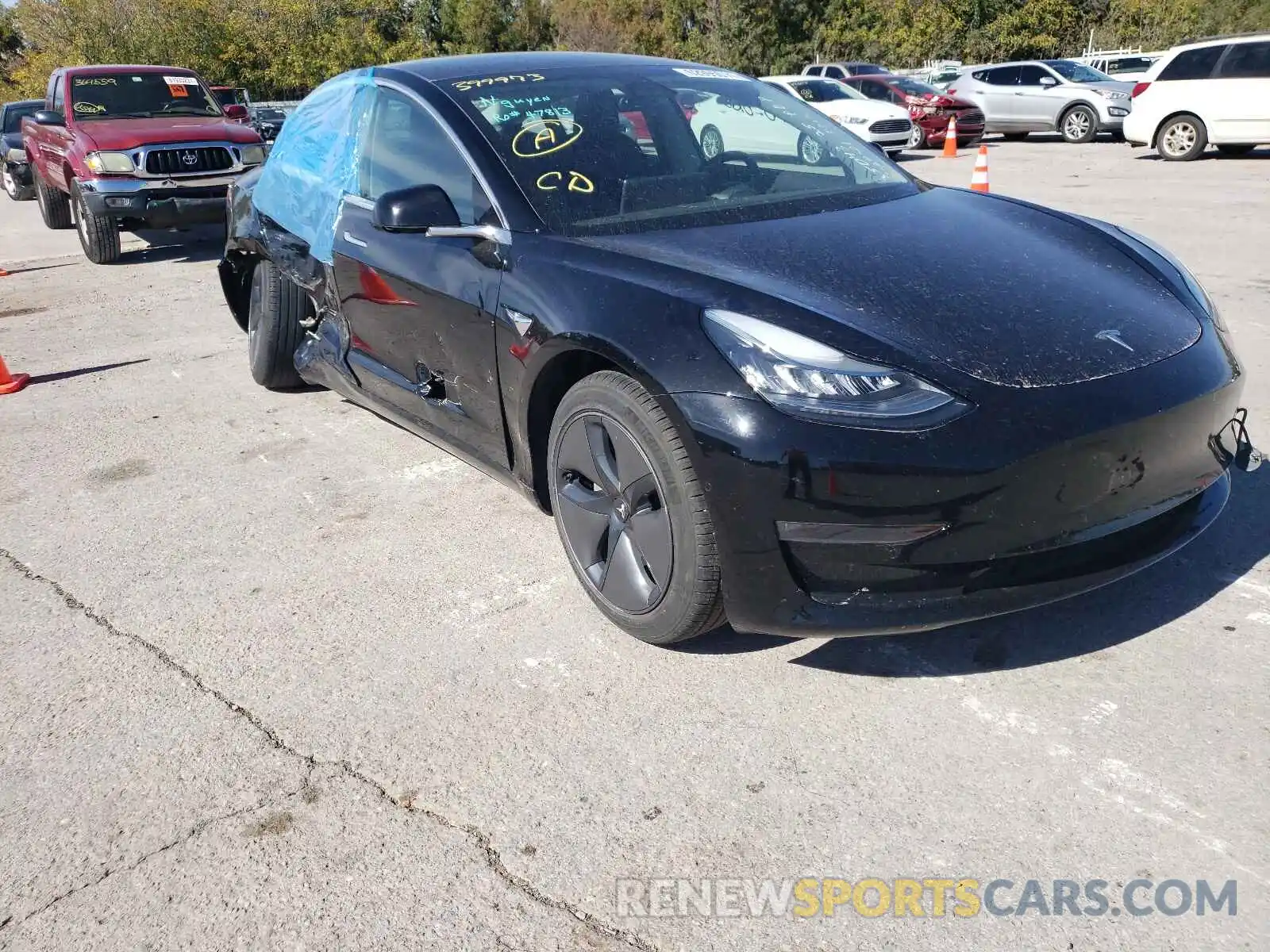 1 Photograph of a damaged car 5YJ3E1EA2KF399973 TESLA MODEL 3 2019