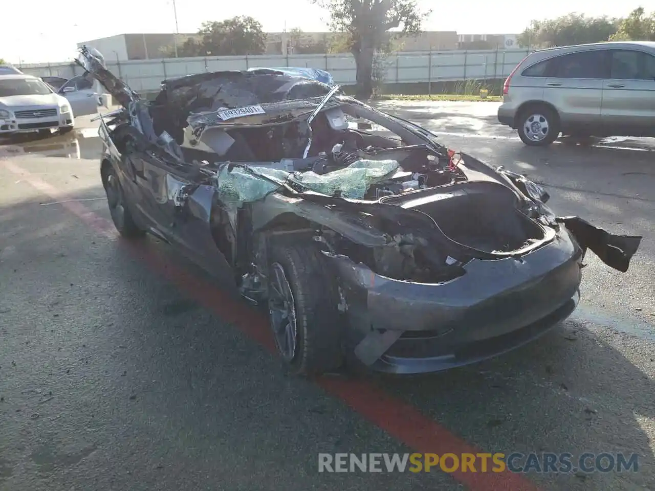 1 Photograph of a damaged car 5YJ3E1EA2KF400281 TESLA MODEL 3 2019