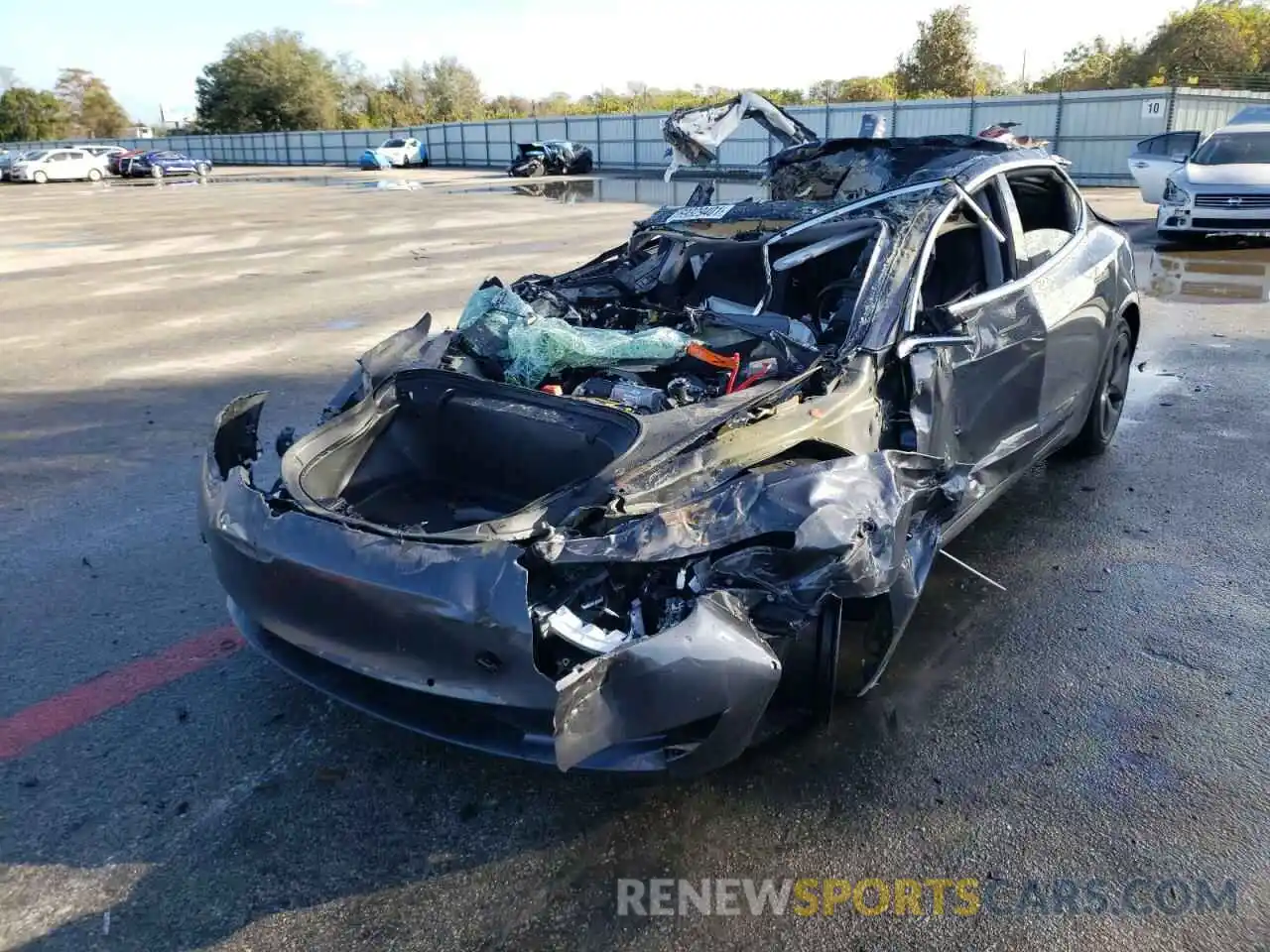 2 Photograph of a damaged car 5YJ3E1EA2KF400281 TESLA MODEL 3 2019