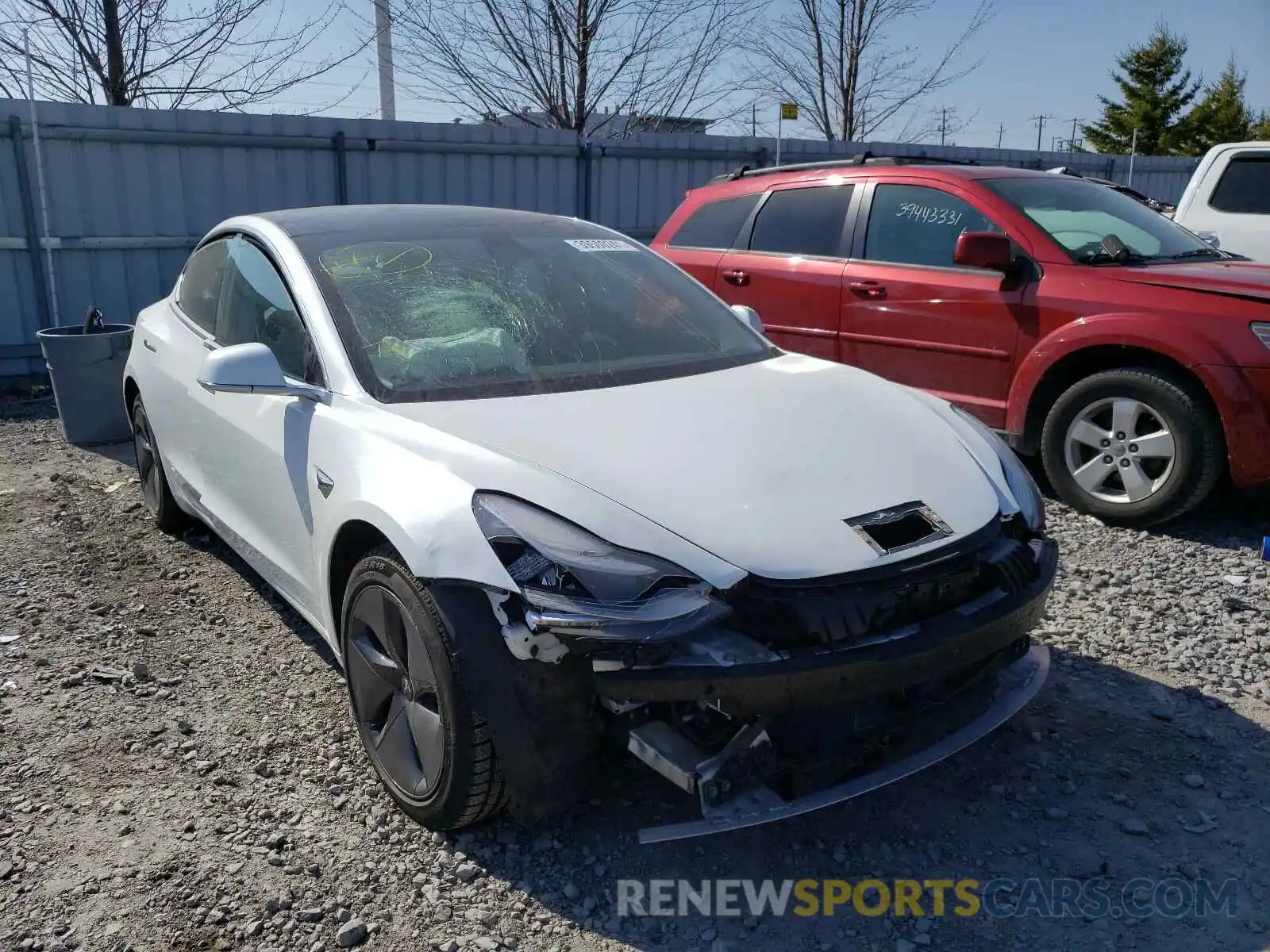 1 Photograph of a damaged car 5YJ3E1EA2KF401348 TESLA MODEL 3 2019