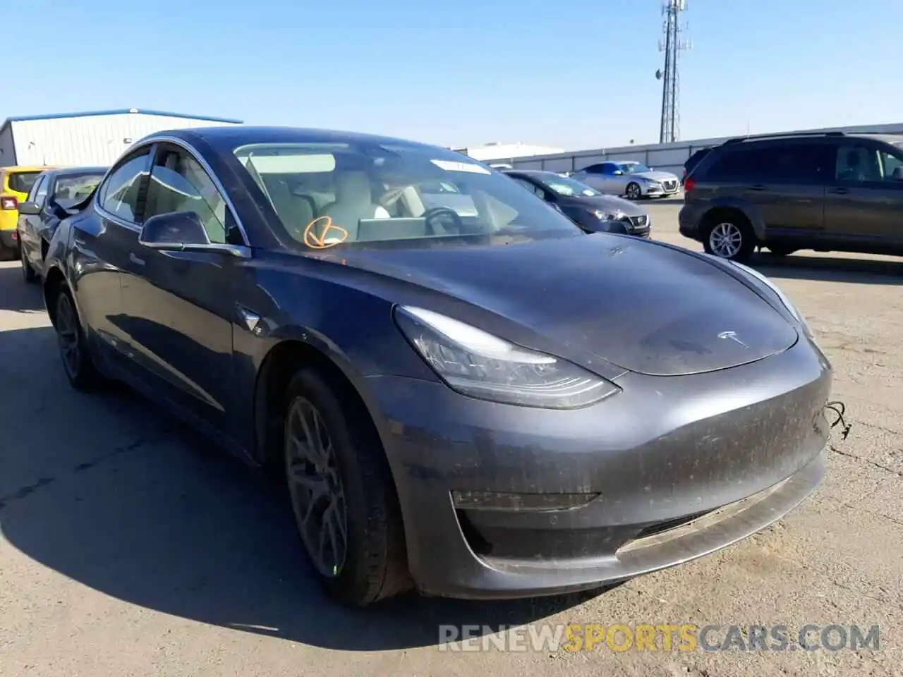 1 Photograph of a damaged car 5YJ3E1EA2KF402743 TESLA MODEL 3 2019