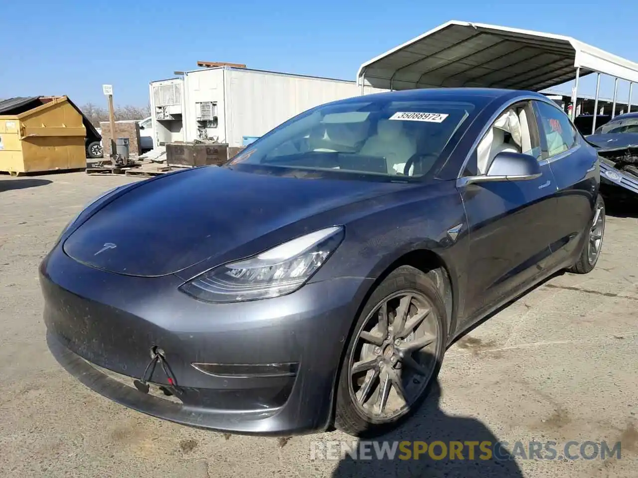 2 Photograph of a damaged car 5YJ3E1EA2KF402743 TESLA MODEL 3 2019