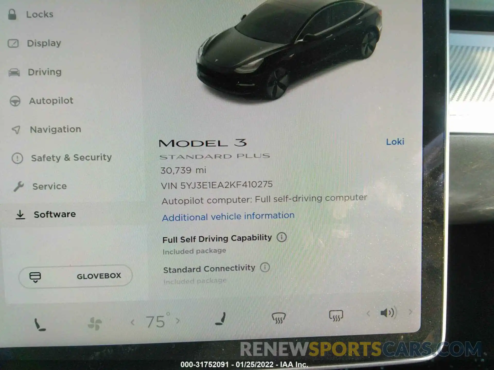 7 Фотография поврежденного автомобиля 5YJ3E1EA2KF410275 TESLA MODEL 3 2019