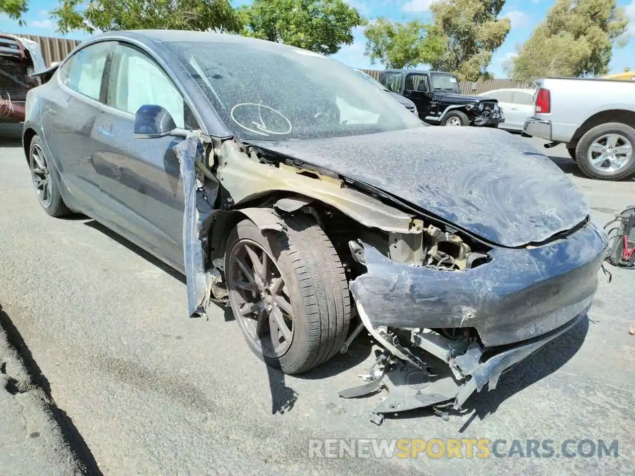 1 Photograph of a damaged car 5YJ3E1EA2KF411152 TESLA MODEL 3 2019