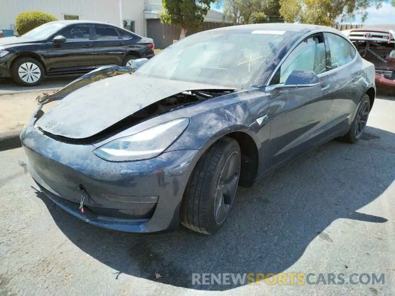 2 Photograph of a damaged car 5YJ3E1EA2KF411152 TESLA MODEL 3 2019