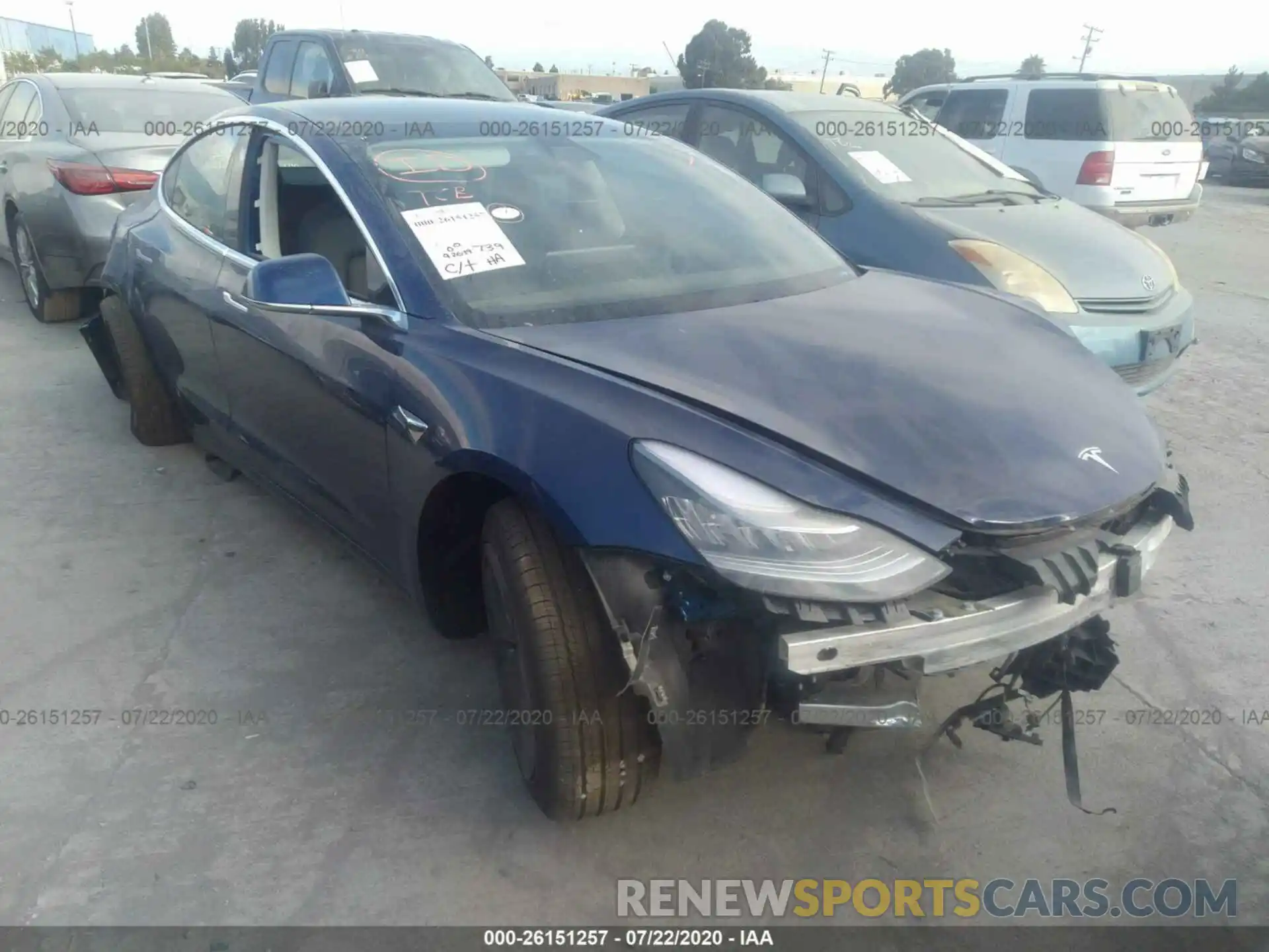 1 Photograph of a damaged car 5YJ3E1EA2KF427108 TESLA MODEL 3 2019