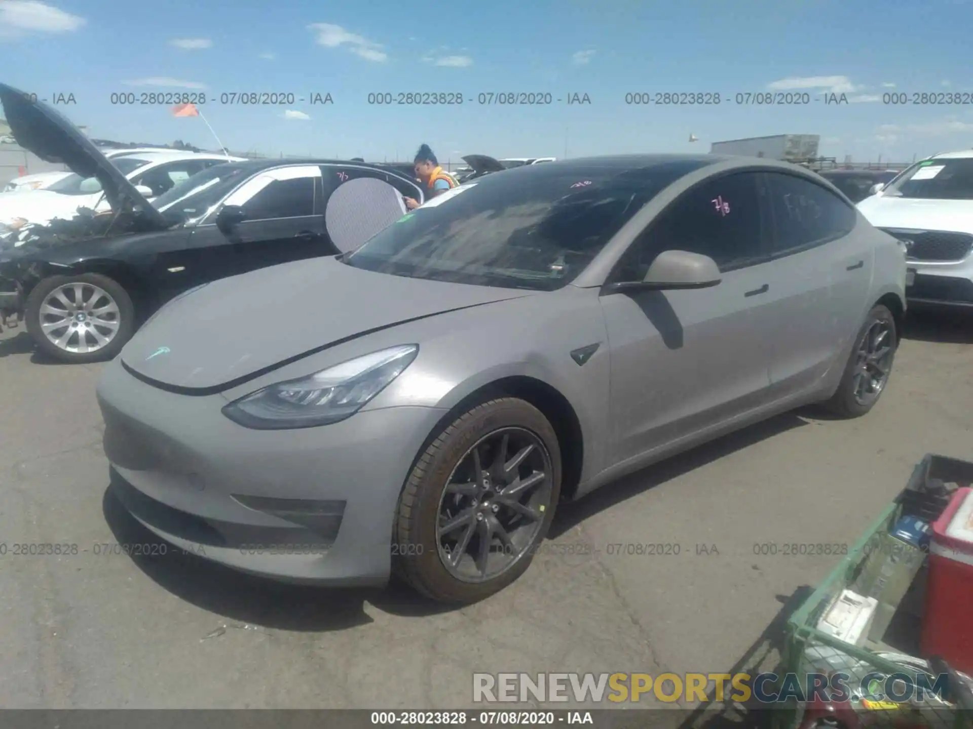 2 Photograph of a damaged car 5YJ3E1EA2KF434317 TESLA MODEL 3 2019