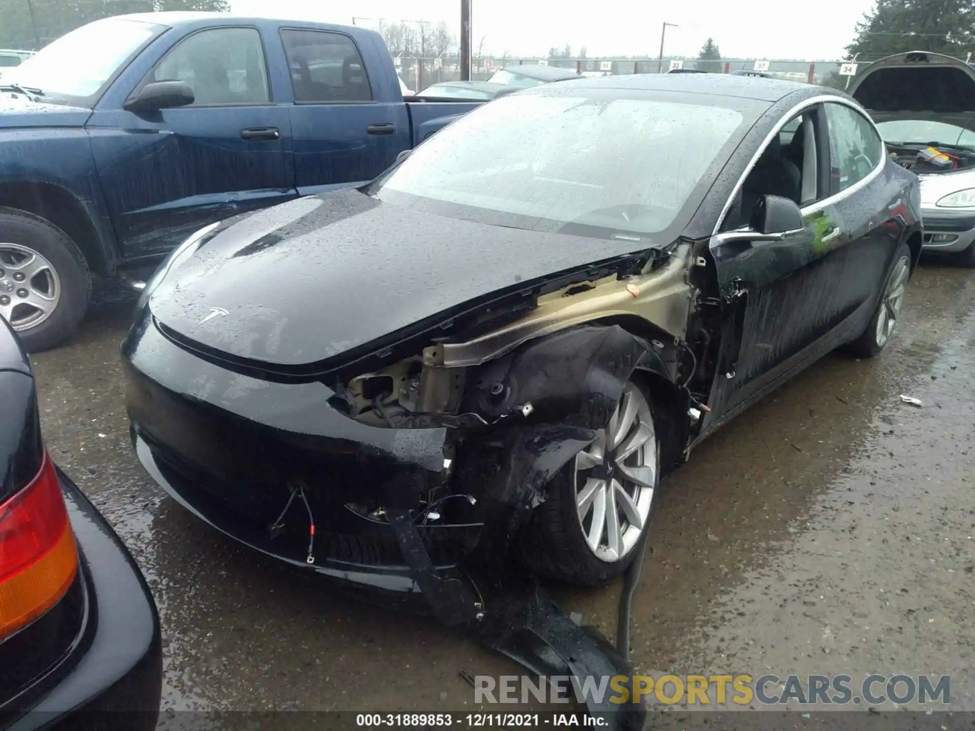 2 Photograph of a damaged car 5YJ3E1EA2KF434575 TESLA MODEL 3 2019