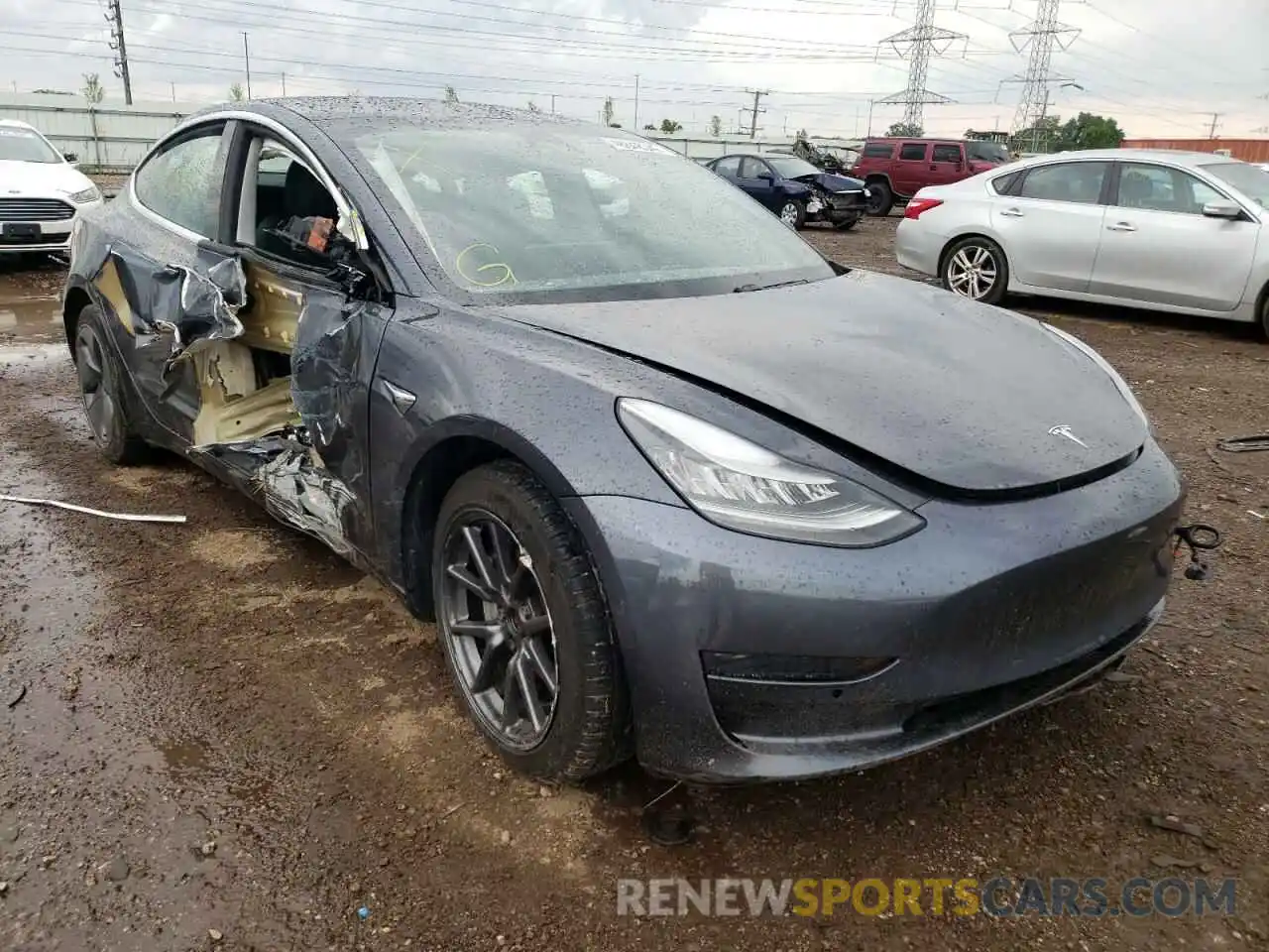 1 Photograph of a damaged car 5YJ3E1EA2KF435404 TESLA MODEL 3 2019