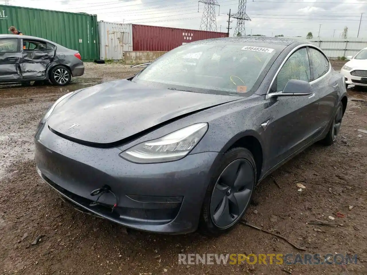 2 Photograph of a damaged car 5YJ3E1EA2KF435404 TESLA MODEL 3 2019