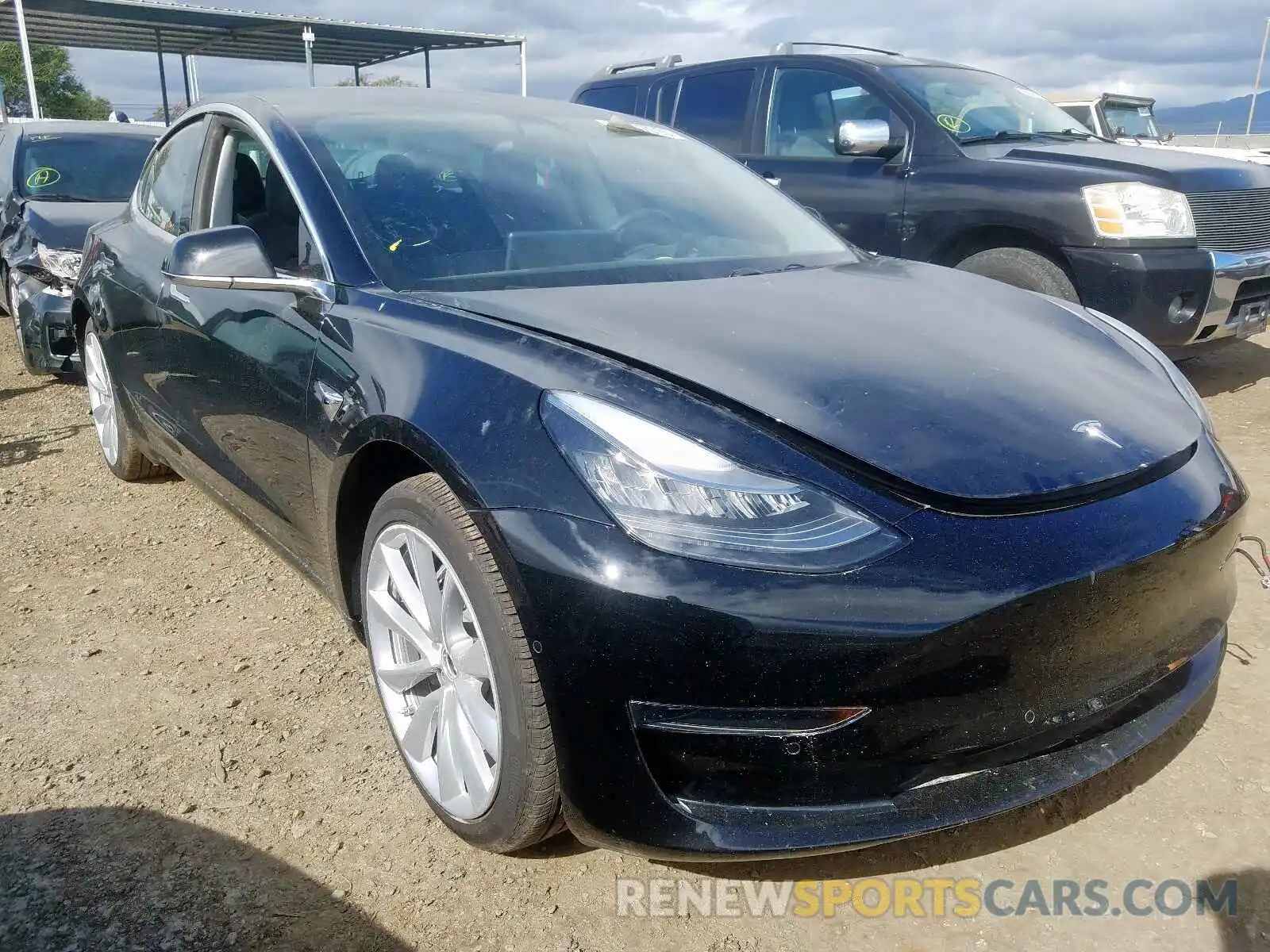 1 Photograph of a damaged car 5YJ3E1EA2KF447262 TESLA MODEL 3 2019