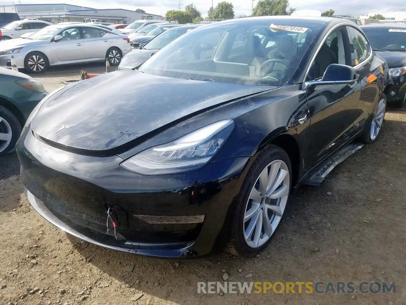 2 Photograph of a damaged car 5YJ3E1EA2KF447262 TESLA MODEL 3 2019