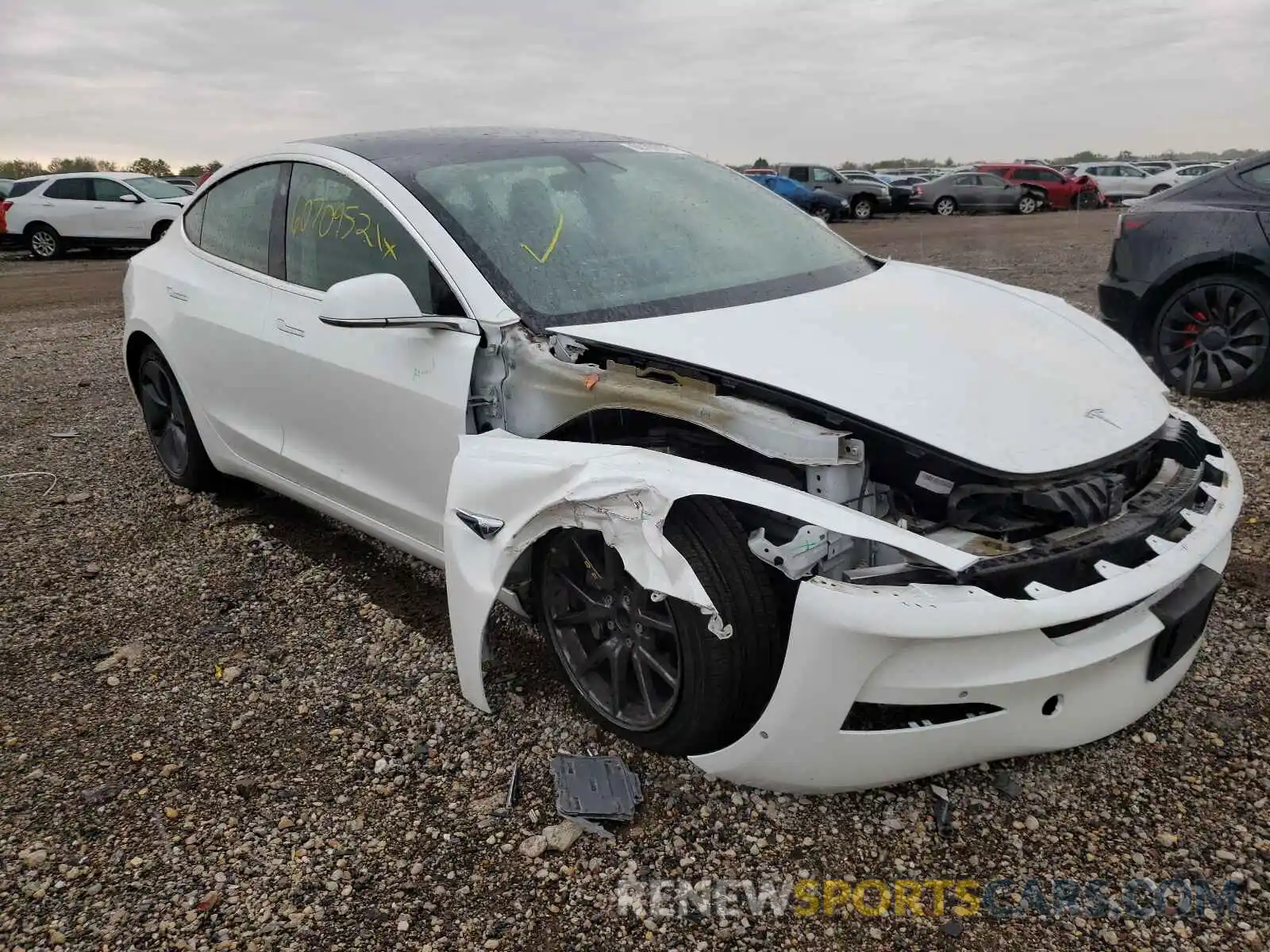 1 Photograph of a damaged car 5YJ3E1EA2KF447973 TESLA MODEL 3 2019