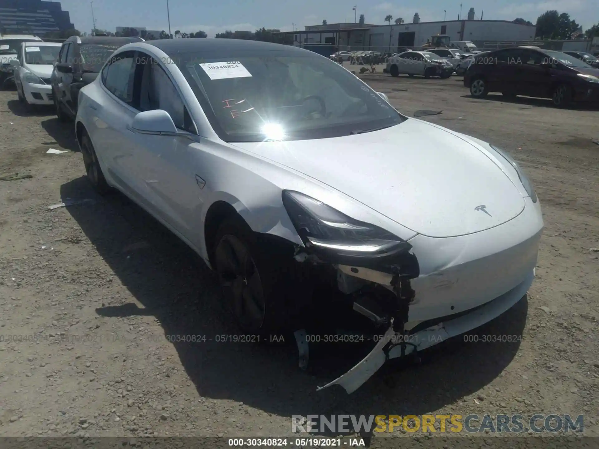 1 Photograph of a damaged car 5YJ3E1EA2KF482495 TESLA MODEL 3 2019