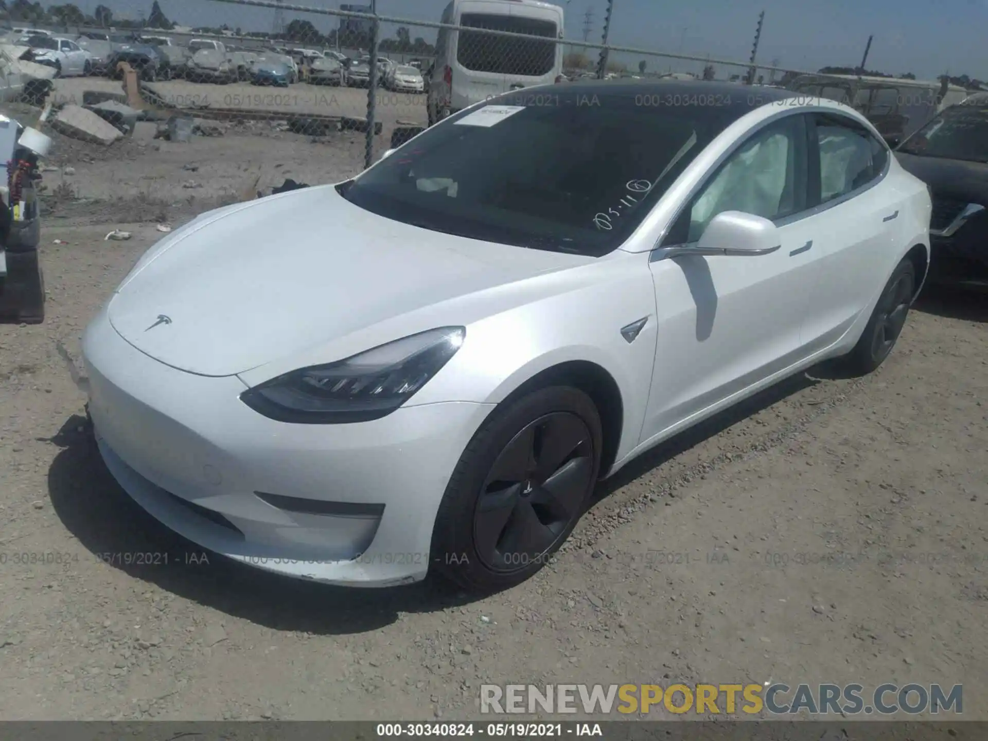 2 Photograph of a damaged car 5YJ3E1EA2KF482495 TESLA MODEL 3 2019