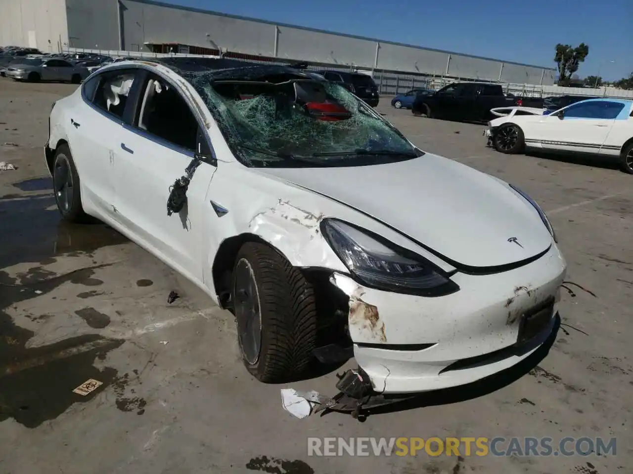 1 Photograph of a damaged car 5YJ3E1EA2KF485266 TESLA MODEL 3 2019