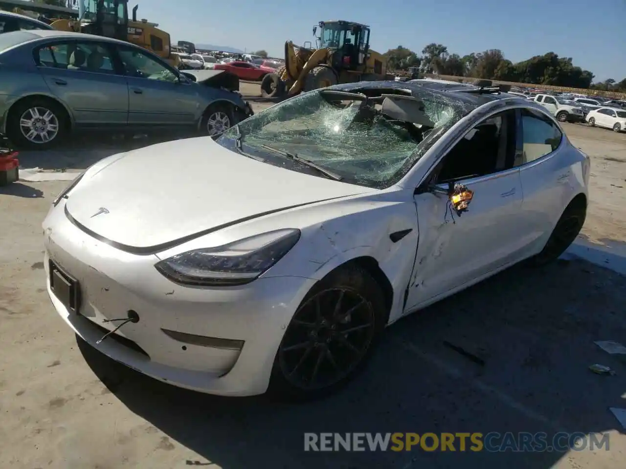 2 Photograph of a damaged car 5YJ3E1EA2KF485266 TESLA MODEL 3 2019