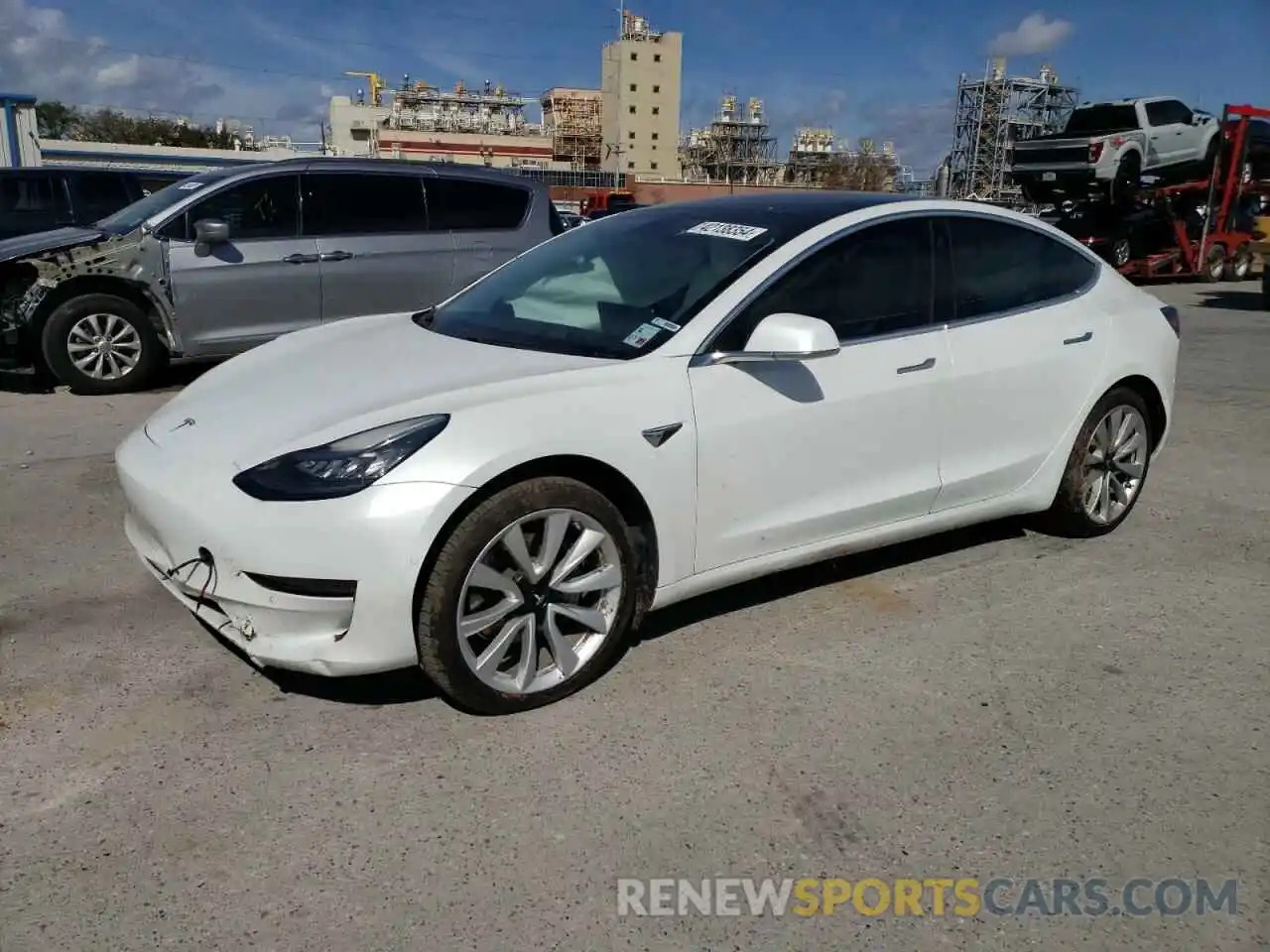 1 Photograph of a damaged car 5YJ3E1EA2KF486904 TESLA MODEL 3 2019