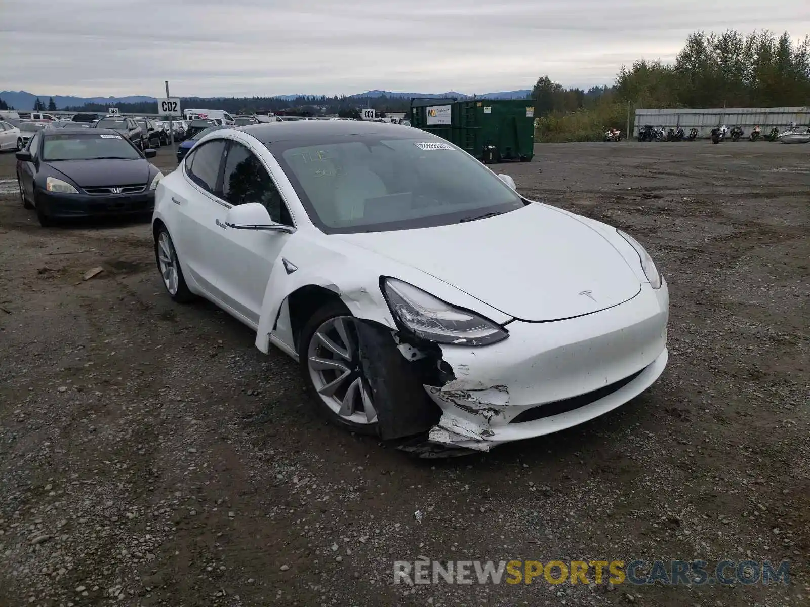 1 Photograph of a damaged car 5YJ3E1EA2KF509842 TESLA MODEL 3 2019