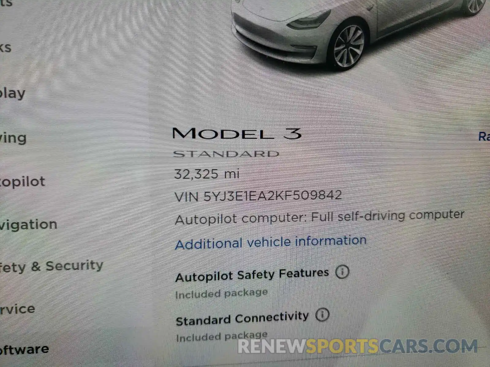 8 Photograph of a damaged car 5YJ3E1EA2KF509842 TESLA MODEL 3 2019