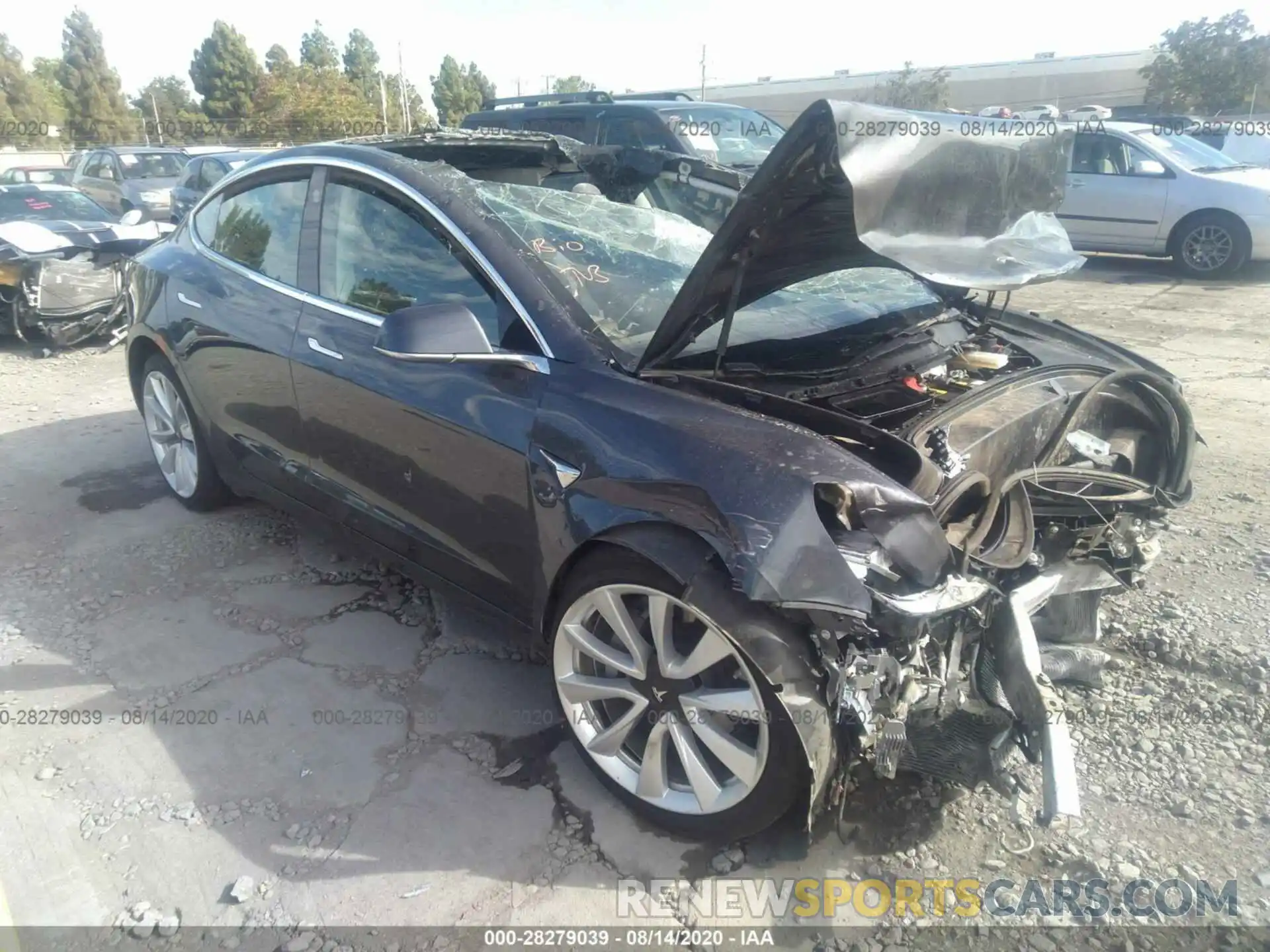 1 Photograph of a damaged car 5YJ3E1EA2KF529864 TESLA MODEL 3 2019