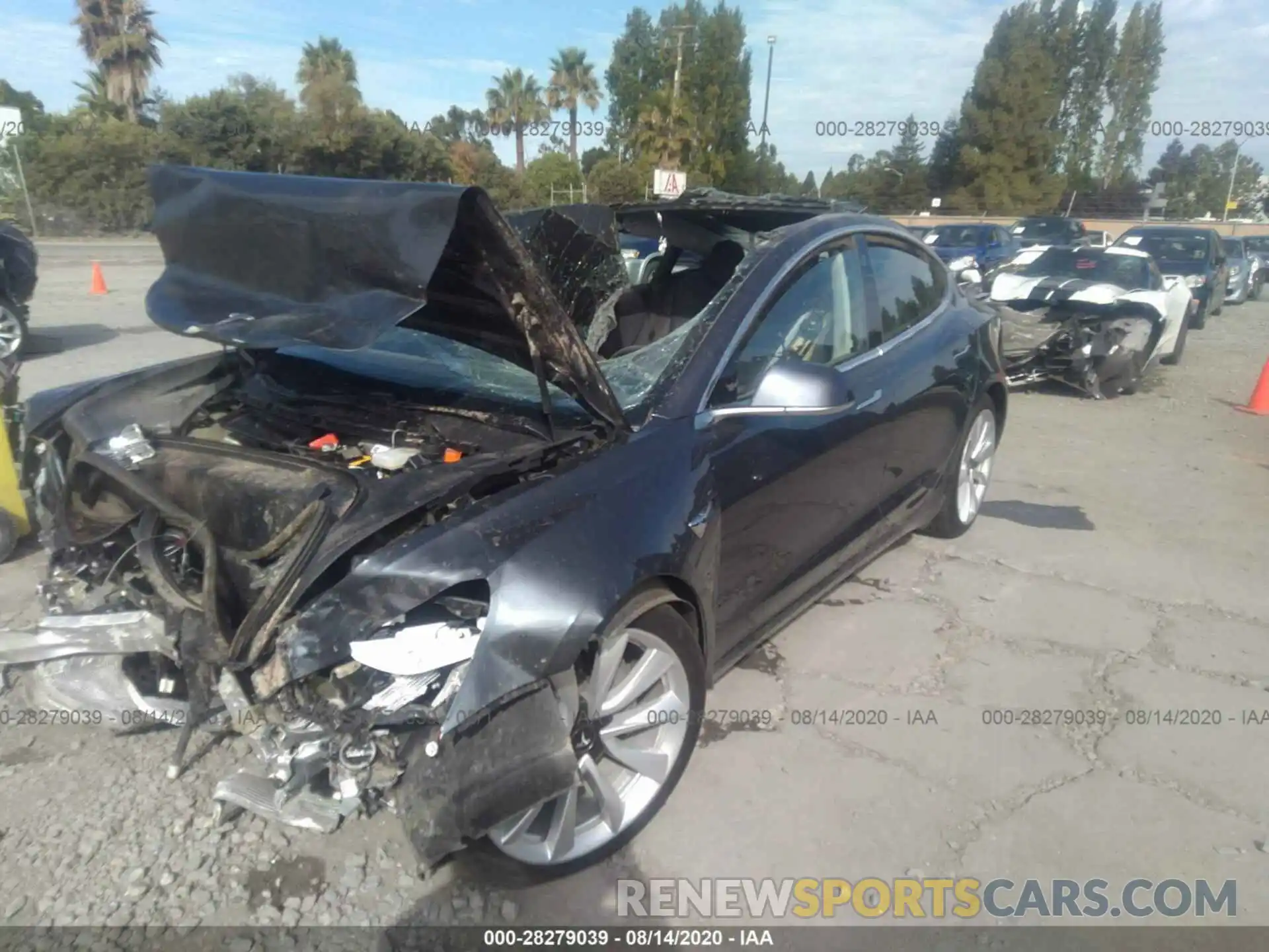 2 Photograph of a damaged car 5YJ3E1EA2KF529864 TESLA MODEL 3 2019