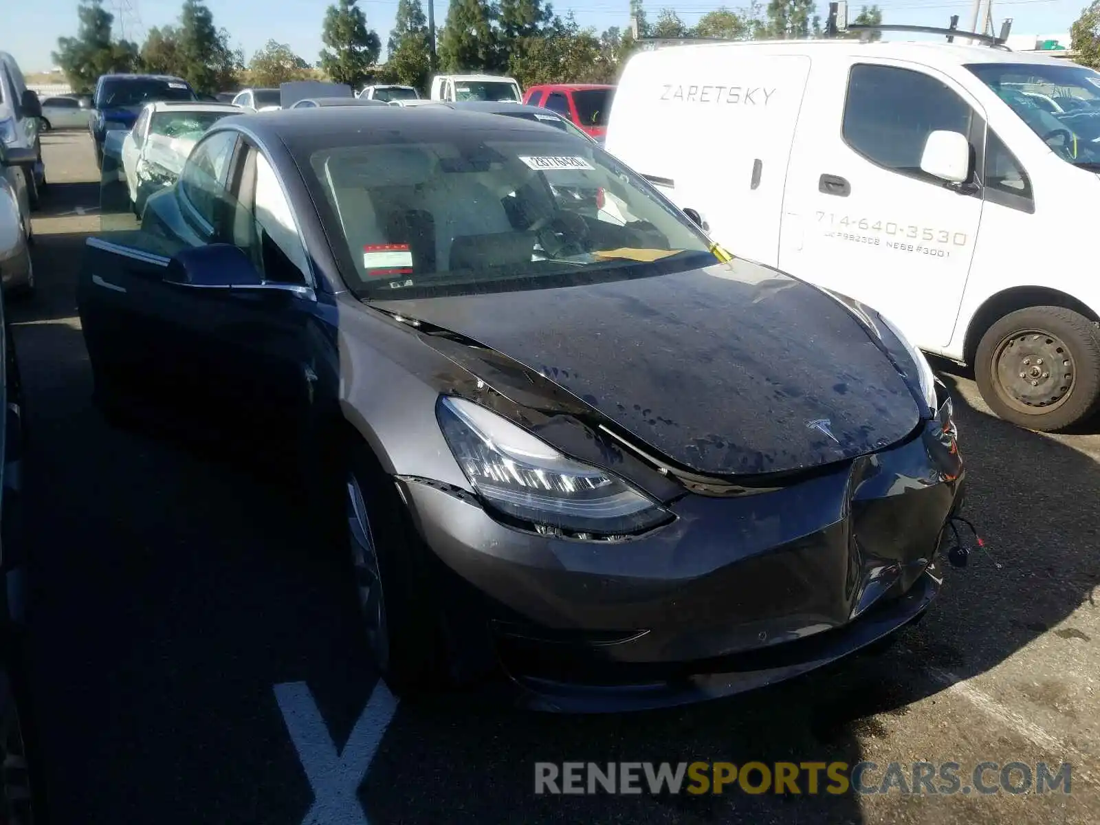 1 Photograph of a damaged car 5YJ3E1EA2KF543036 TESLA MODEL 3 2019