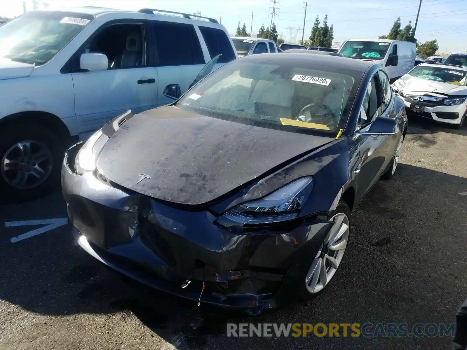 2 Photograph of a damaged car 5YJ3E1EA2KF543036 TESLA MODEL 3 2019