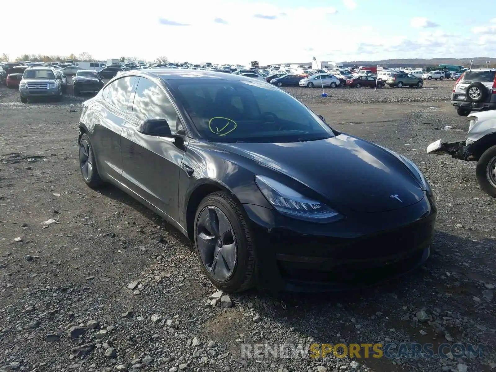 1 Photograph of a damaged car 5YJ3E1EA3KF198776 TESLA MODEL 3 2019