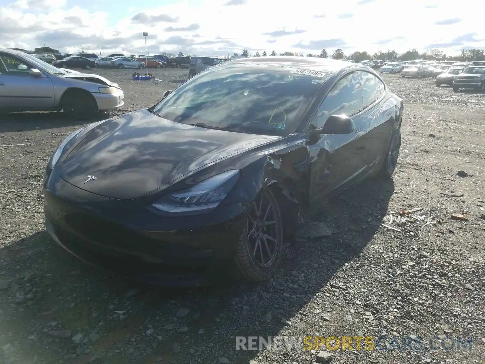 2 Photograph of a damaged car 5YJ3E1EA3KF198776 TESLA MODEL 3 2019