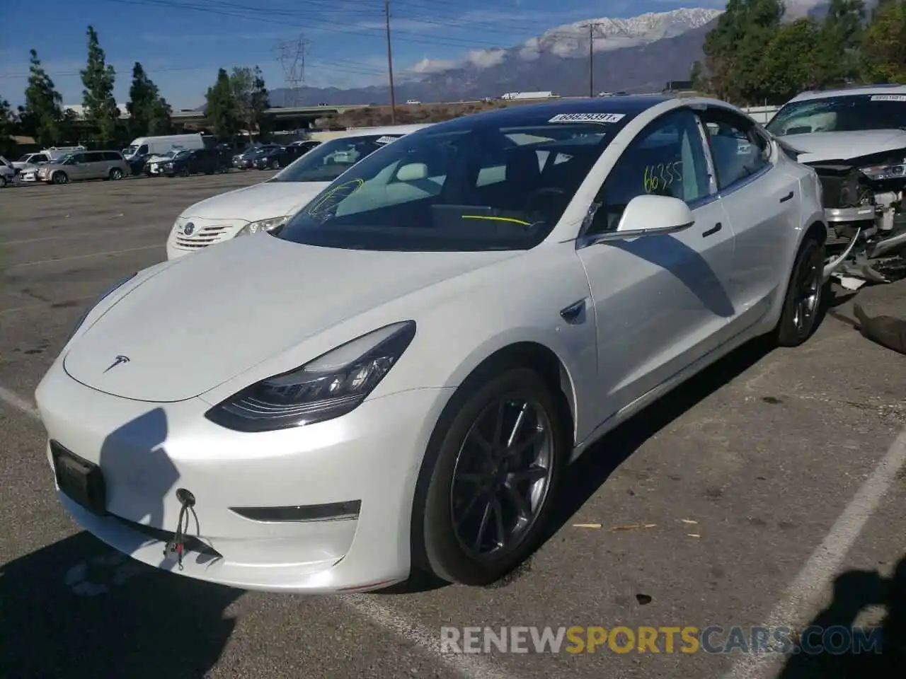 2 Photograph of a damaged car 5YJ3E1EA3KF208402 TESLA MODEL 3 2019